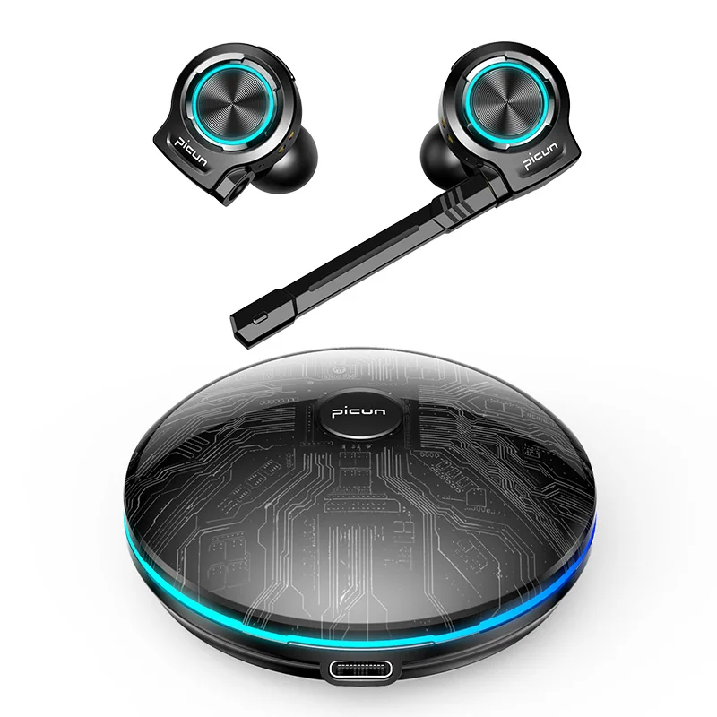 

W11 Wireless Bluetooth Headset UFO Shape Luminous Charging Compartment Luminous Earphone Low Latency No Latency for Mobile Games