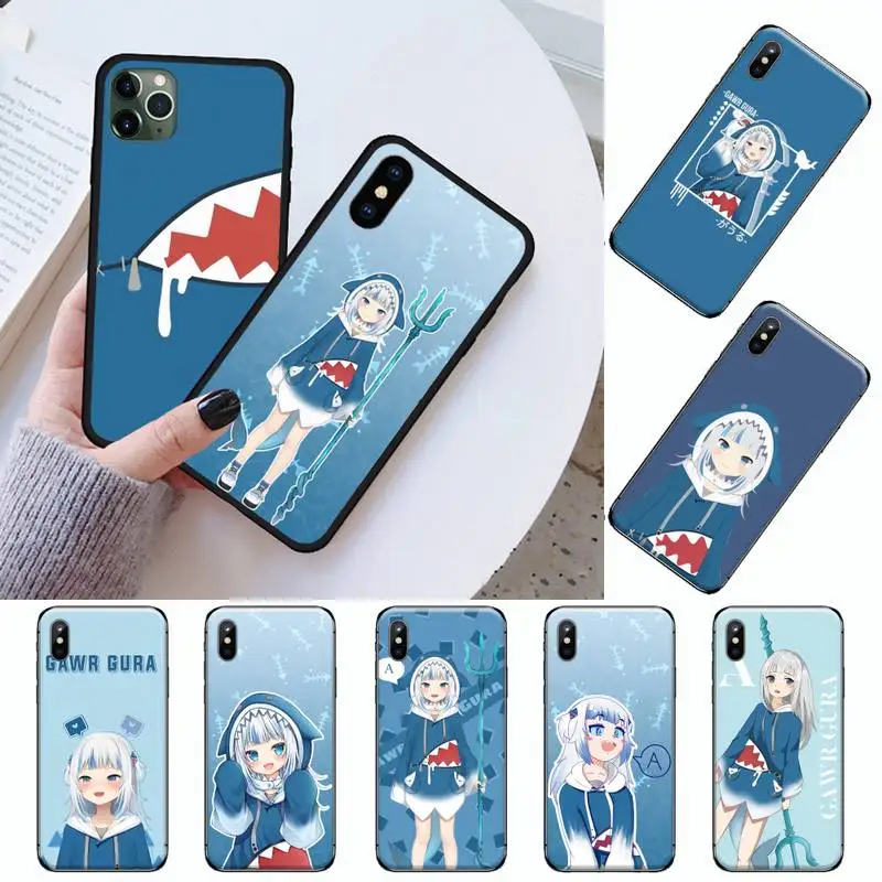 

Japan anime shark girl Hololive Phone Case For iphone 12 11 13 7 8 6 s plus x xs xr pro max mini