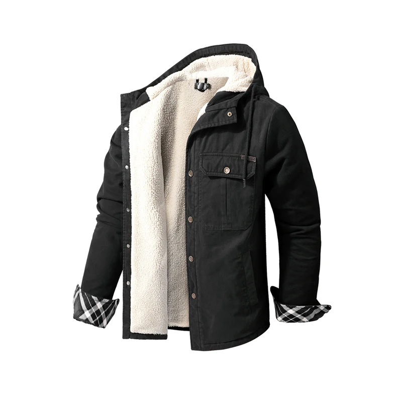 Winter Men Hooded Parkas Fur Linner Thicken Jacket Male Casual Warm Overcoat Snow Windbreaker Man Coats Classic Windproof Parka