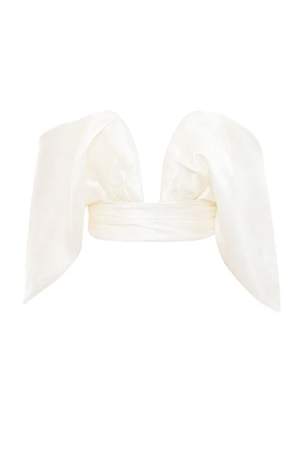 

New Off Shoulder Blouse Women Glossy Deep V-neck Backless White Tops Fashion Back Big Bow Sexy Blusas Casual Blusas