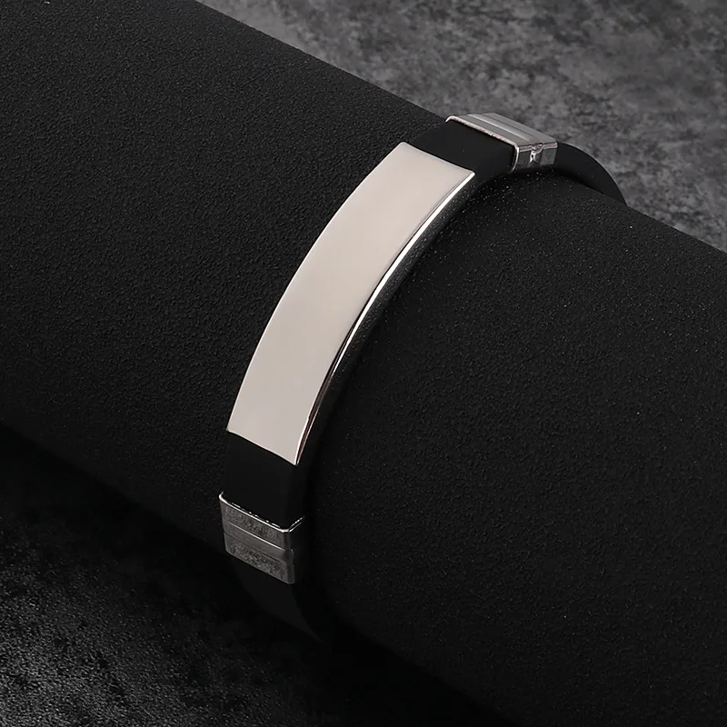 Новинка модное кольцо из нержавеющей стали силиконовый браслет с геометрическим