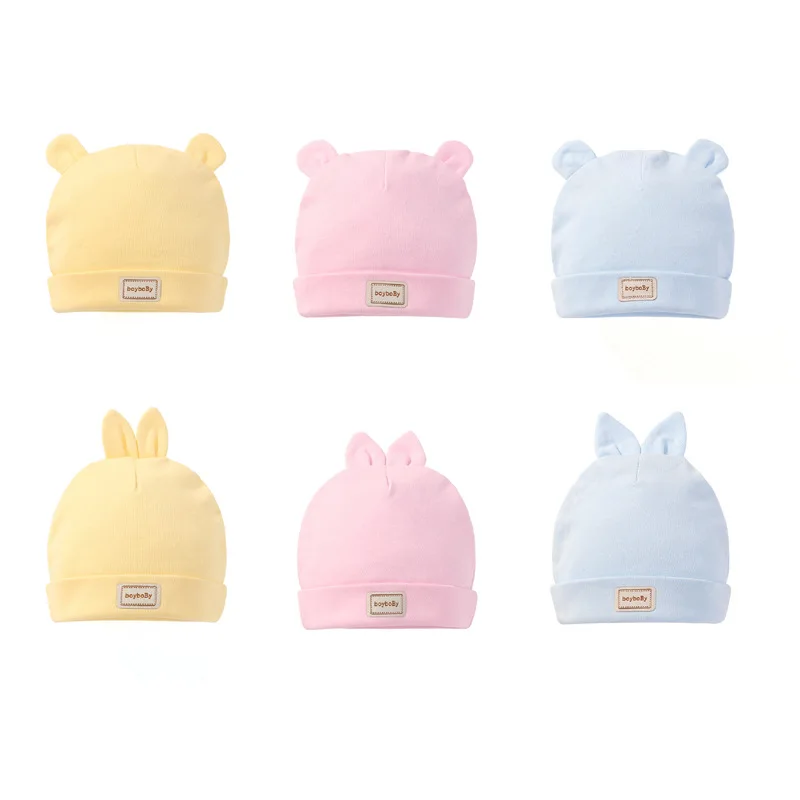 

2pcs/set headscarf double layer cotton baby caps&hats with baby bibs set for newborn infant Candy Color