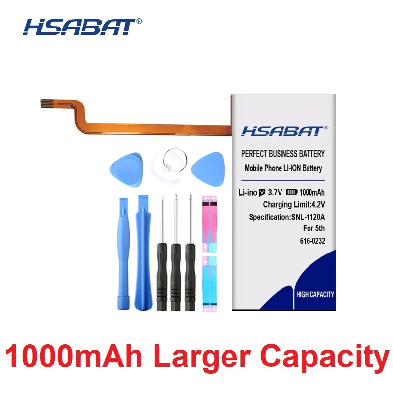 HSABAT аккумулятор 0 cycle 1000mAh для ipod classic gen 6th 7th 5th 80GB 120GB Thin 160GB для ipod 5/5. 5 gen 30 gb 616-0232
