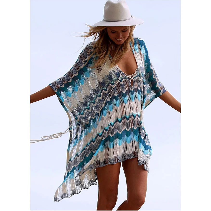 Пляжная накидка бикини вязаное крючком пляжная одежда с бахромой летний