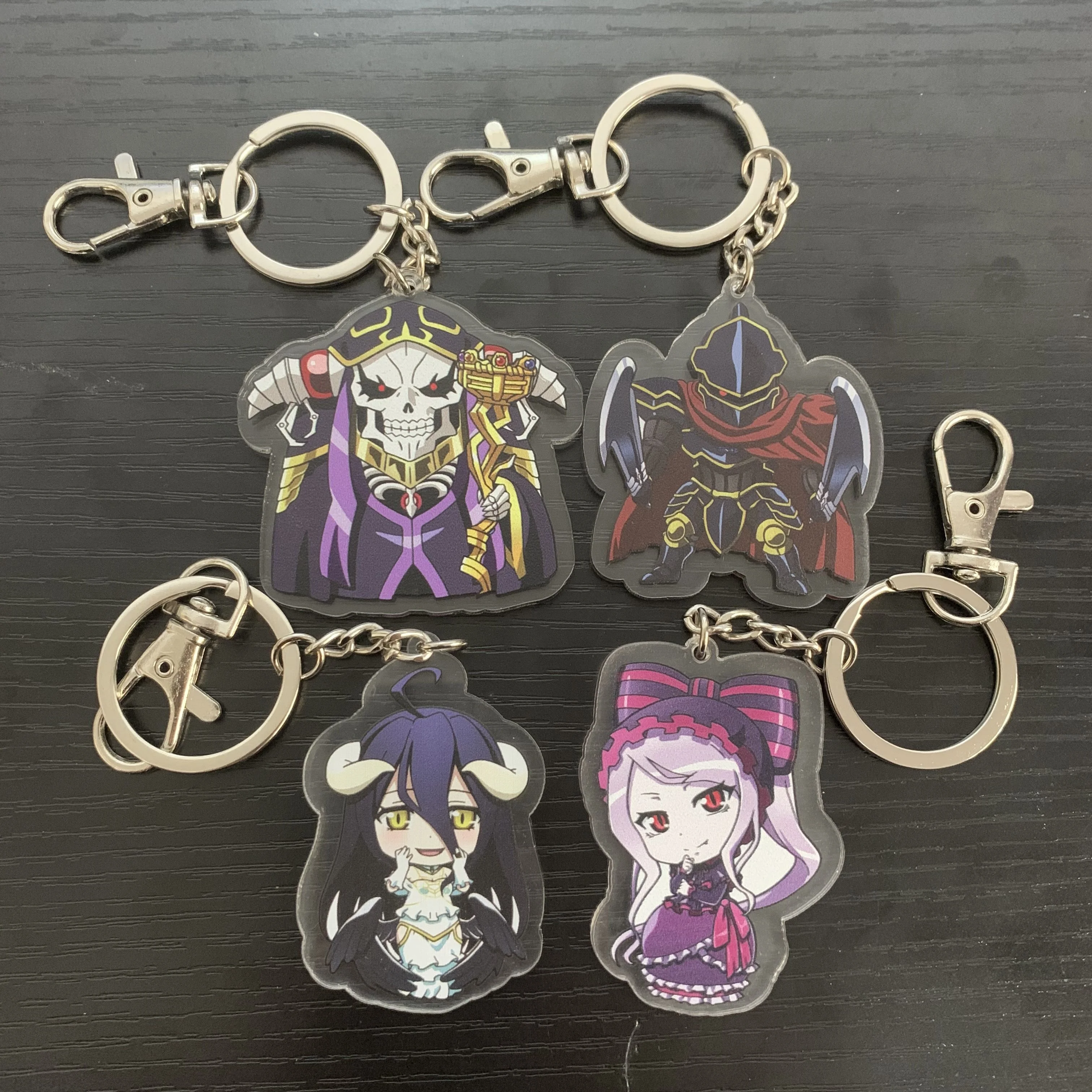 

Anime Overlord Figure Ainz Ooal Gown Acrylic Cosplay Keychain Albedo Shalltear Bloodfallen Model Key Ring Fans Collect Props