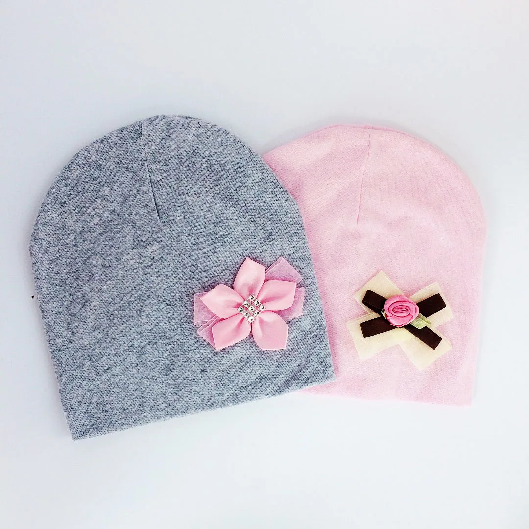 

brand baby girl hat cap bow tie cotton flower beanie for girls Butterfly Knot Melamed bonnet 6 months-3 years
