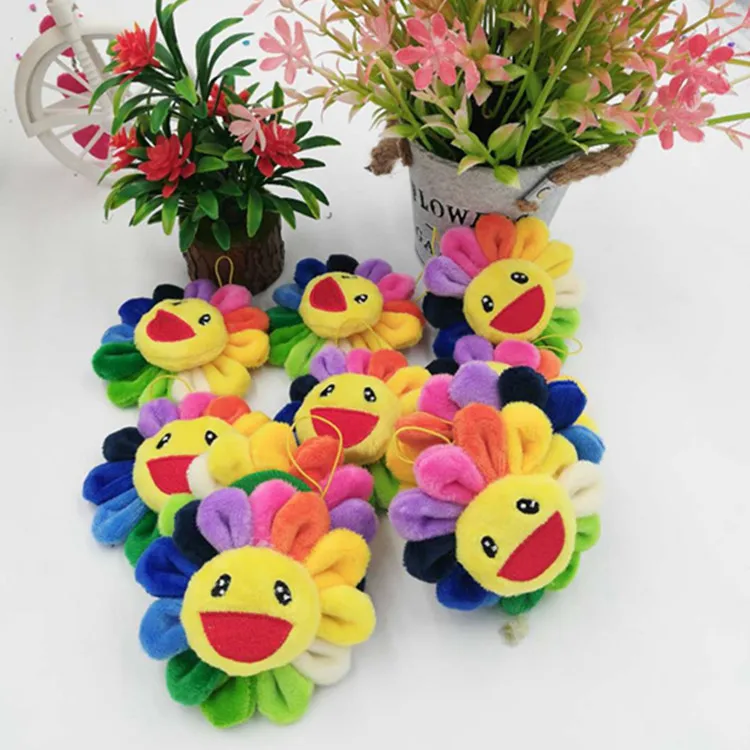 1 шт. Радужный Подсолнух плюшевая Брошь Подвеска сумка на плечо монета с мешком