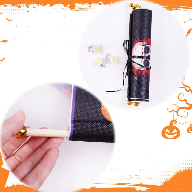 Leeiu Хэллоуин дверной орнамент призрак или трюк баннер флаг висячий парный