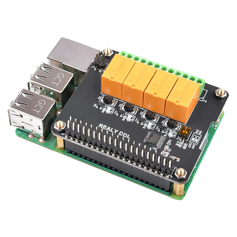 

Плата расширения для Raspberry Pi, 4-канальная плата релейного модуля, модуль релейного модуля питания для Raspberry Pi 4B/3 Model B +
