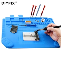 diyfix wristband insulation pad working mat with spare storage box magnetic section for bga soldering hot air gun station tool