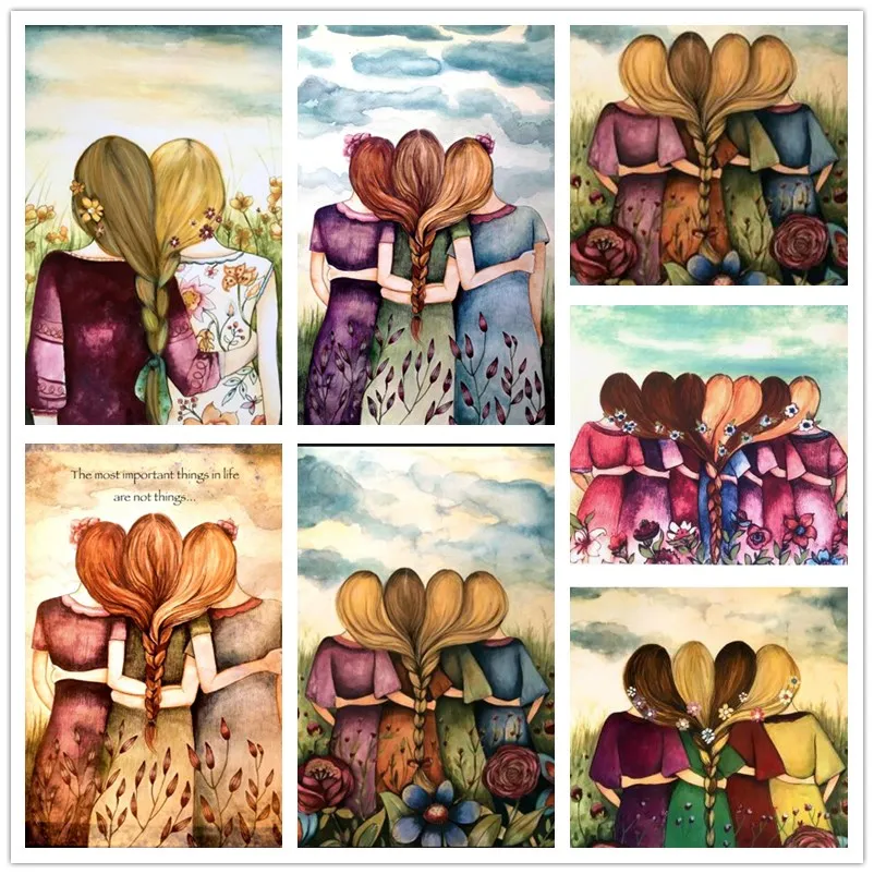 Алмазная 5D картина сделай сам мозаика сестры дружбы Набор для вышивки крестиком