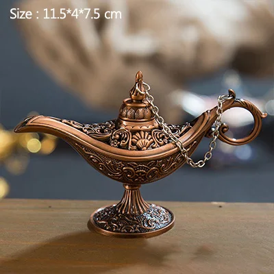 A 3 Ближний Восток Aladin лампа фигурка волшебная лампа чайник арабское украшение дома аксессуары позолоченная эмаль Металлическая лампа орнамент - Цвет: A 3