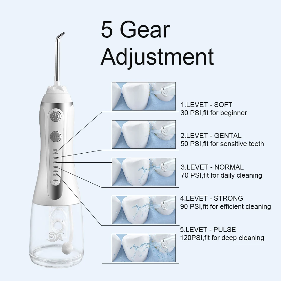 Портативный ирригатор для полости рта 5 режимов 300 мл IPX7|Ирригаторы рта| |