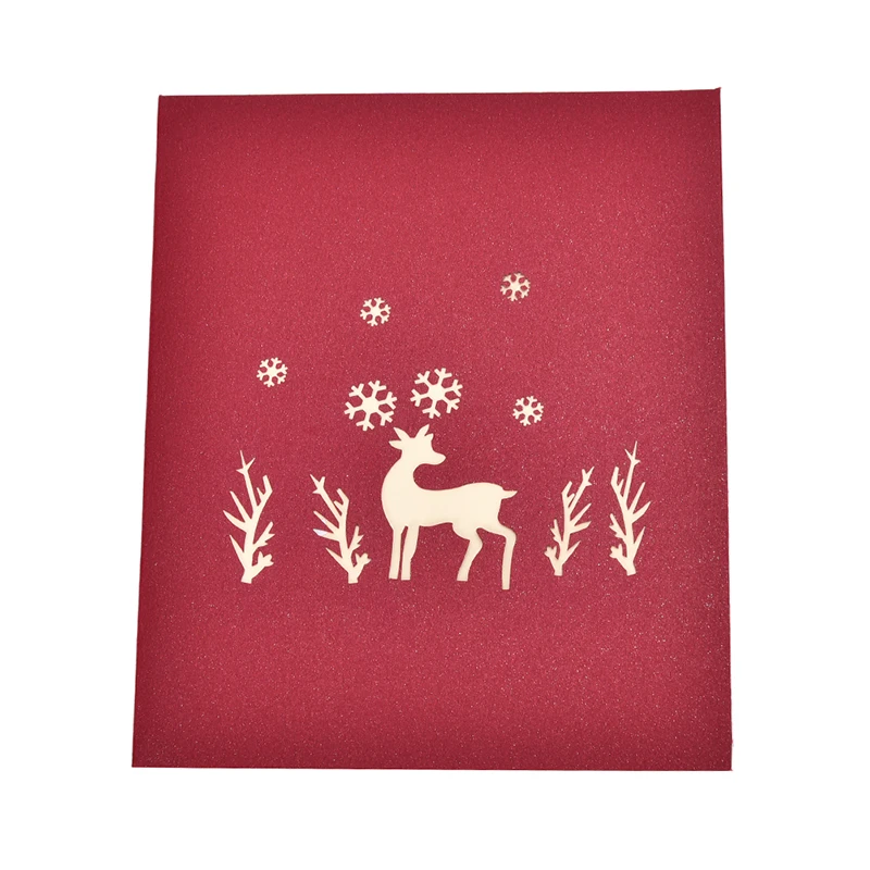 3D выдвижные праздничные поздравительные открытки снеговик Иисус олень