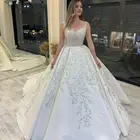 Роскошное Свадебное платье принцессы 2022 романтическое милое платье на бретелях с блестящими блестками женское платье