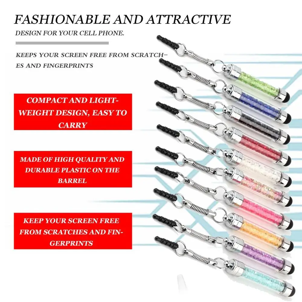 Компактный привлекательный пластиковый Кристальный сенсорный Стилус для iPhone