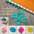 30 шт 24 мм Красочные Пластик гриб отверстия связующего диски планировщик кольцо для переплета Тетрадь диск вязка гриб кольца для переплета-расходные материалы