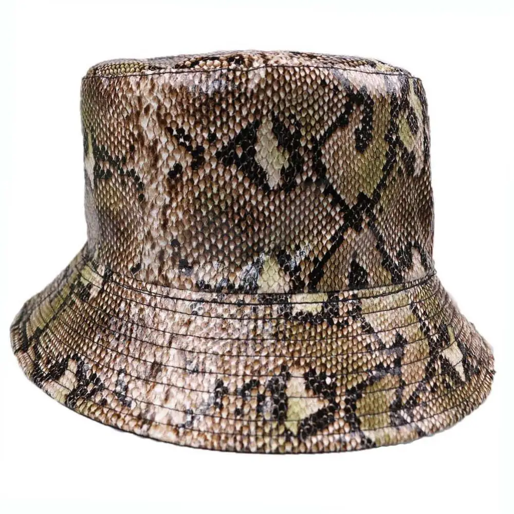 FOXMOTHER Новая мода Casquette змеиный принт кожаные шляпы с полями женские ботинки в