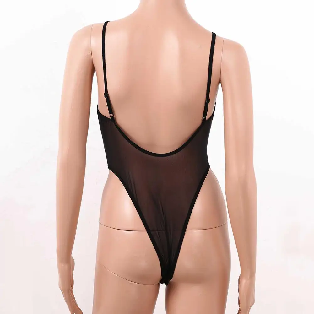 Сексуальное прозрачное Сетчатое облегающее трико без чашек и выреза боди с