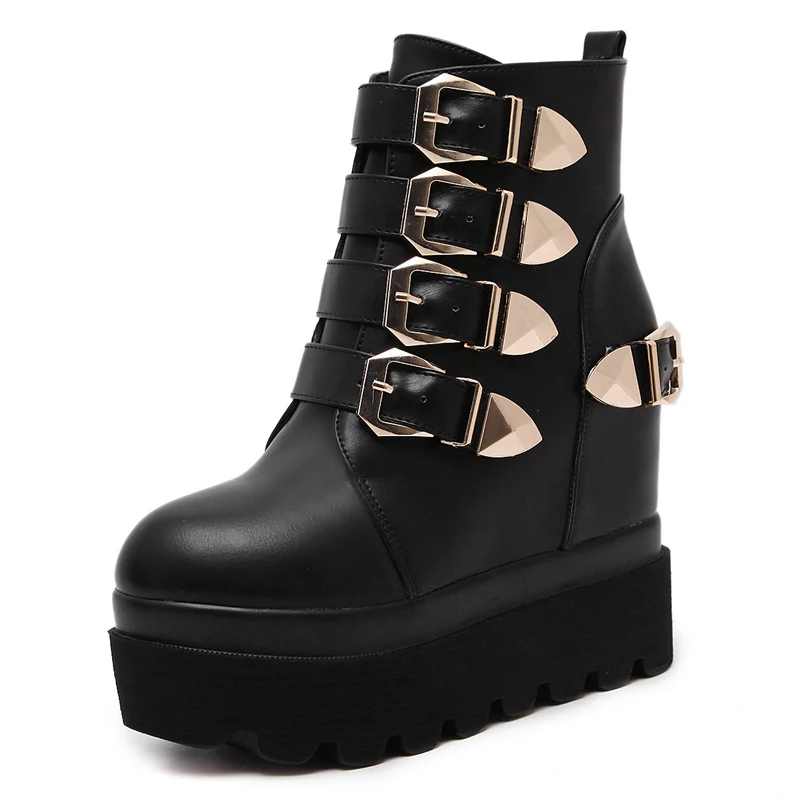 2019 женские ботинки с заклепками и на массивном каблуке 11 5 см короткие платформе