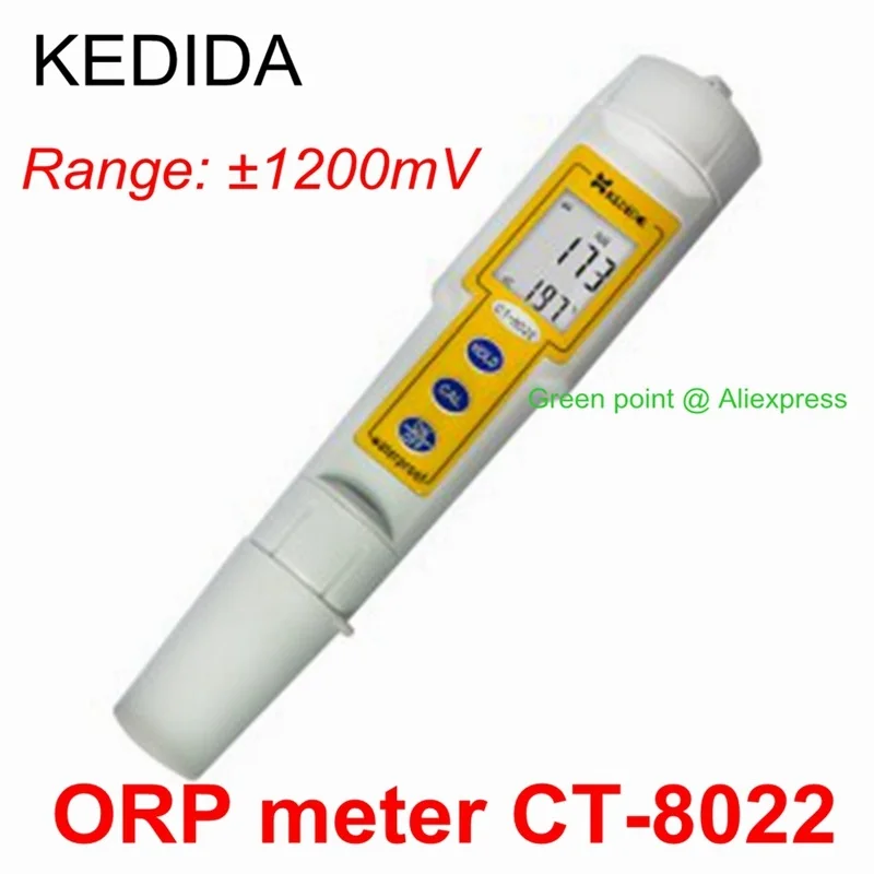 CT-8022 Waterproof Digital OPR Meter Conductivity Meter ATC Data Hold Bifunctional Portable OPR Tester Backlight For Aquarium