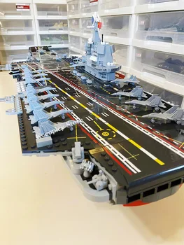 Sembo Block ShanDong Aircraft Carrier With LED Building Blocks Military Battleship Brick Weapon Warship Toys Warcraft Ship Boat
