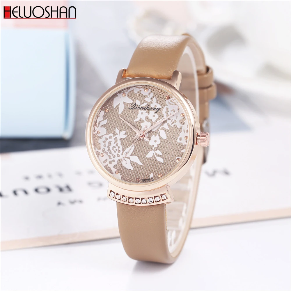 Женские повседневные кожаные кварцевые часы простые дамские Relogio Feminino Montre Femme