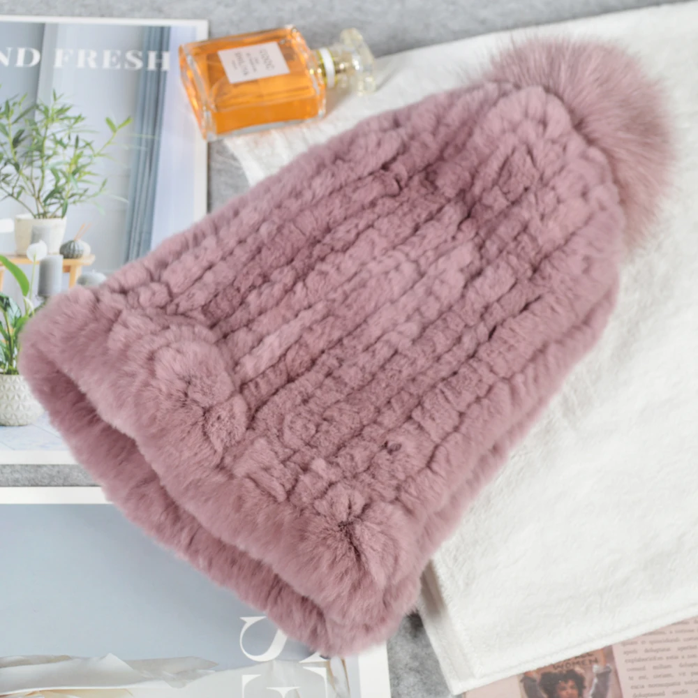 2020 Зимний Русский натуральный шапка из меха кролика Рекс женские на резинке