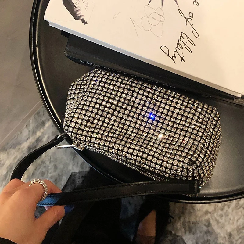 

Women Day Clutches Bag Metallic Diamonds Handbag New Fashion PU Leather Female Ladies Tote Evening Bags Girls For Party