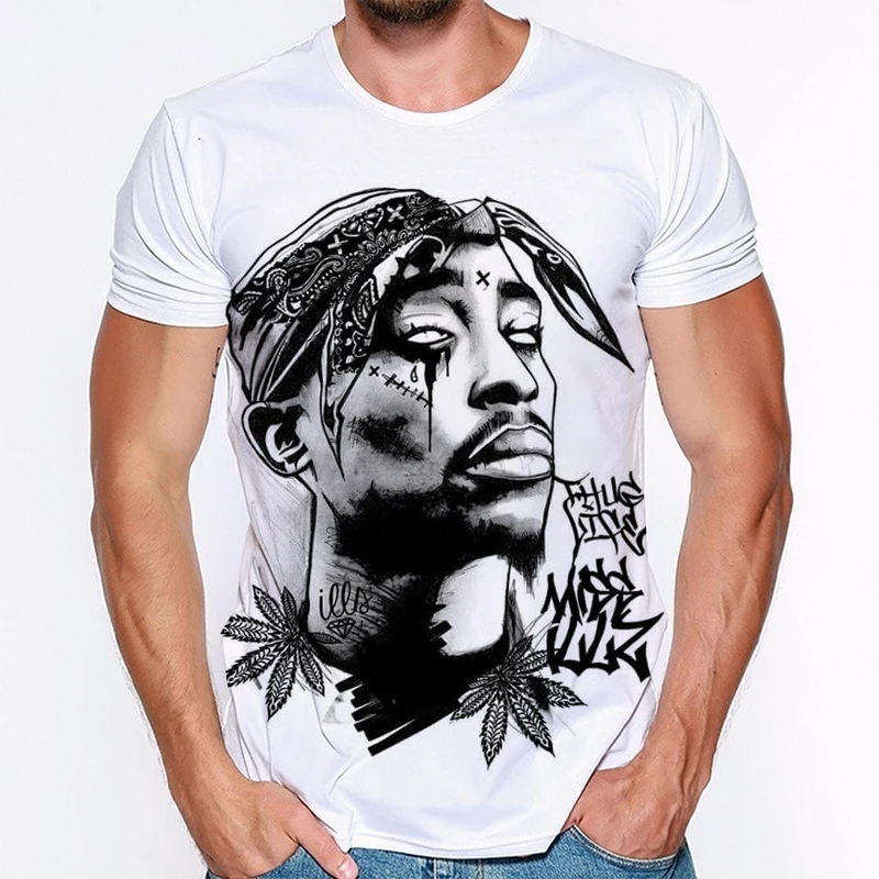Топ футболка Rap Tupac Shakur 2pac легендарный рэпер 3d печать мужские и женские модные