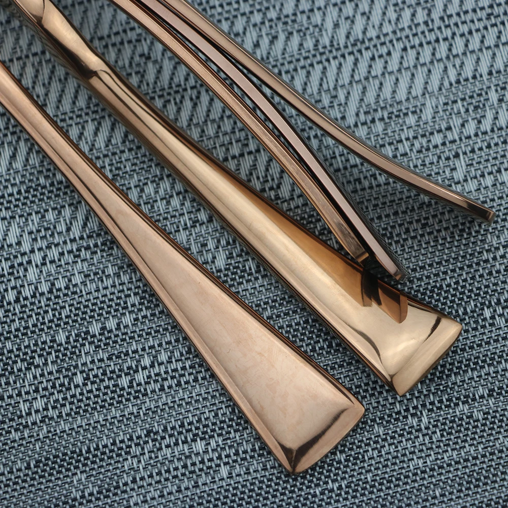 

Rose Portable Set Dinnerware Spoon Fork Travel Cutlery Dessert Set Knife Gold 5Pcs Silverware Teaspoon Fork Stainless Set Steel