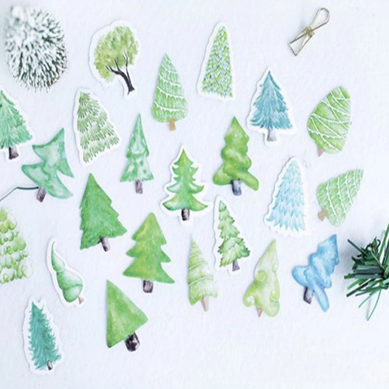 20 пачек/лот маленький зеленый свежий леса деревьев серии наклейки дневник деко