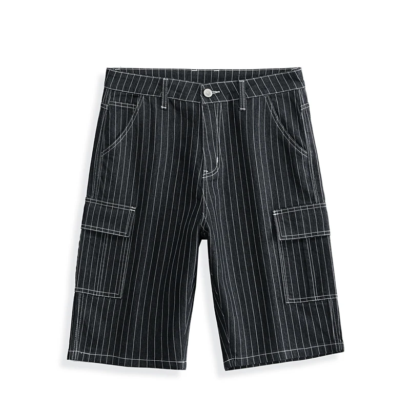 

Men's Cotton Striped Five-Point Shorts Loose Casual Personality Simple Fashion Han Fan Trend Men's Comfortable and Breathable