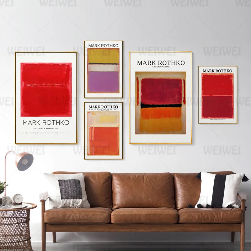 

Mark Rothko Canvas Painting Bright and Warm and Calm and Restrained Home Decoration Living Room Art Wall Poster Bedroom Print