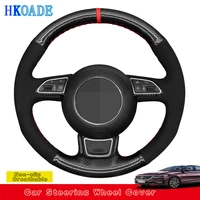 customize diy suede car steering wheel cover for audi a1 8x a3 8v sportback a4 b8 avant a5 8t a6 c7 a7 g8 a8 d4 car interior
