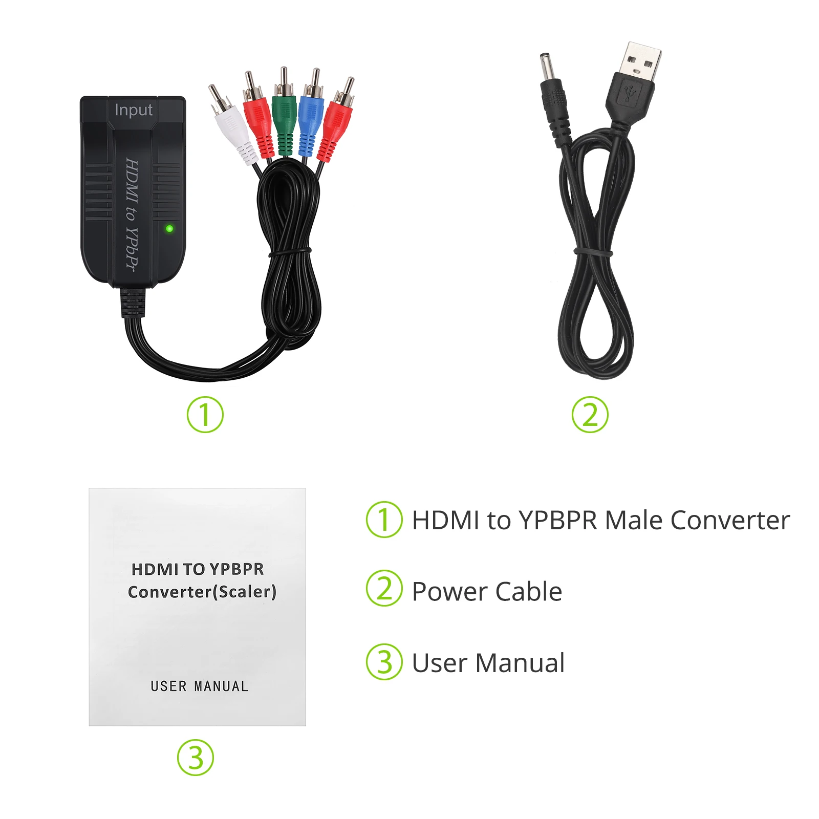 HDMI совместим с конвертер YPbPr до 1080P Компонентный видео мужской 5RCA преобразователь