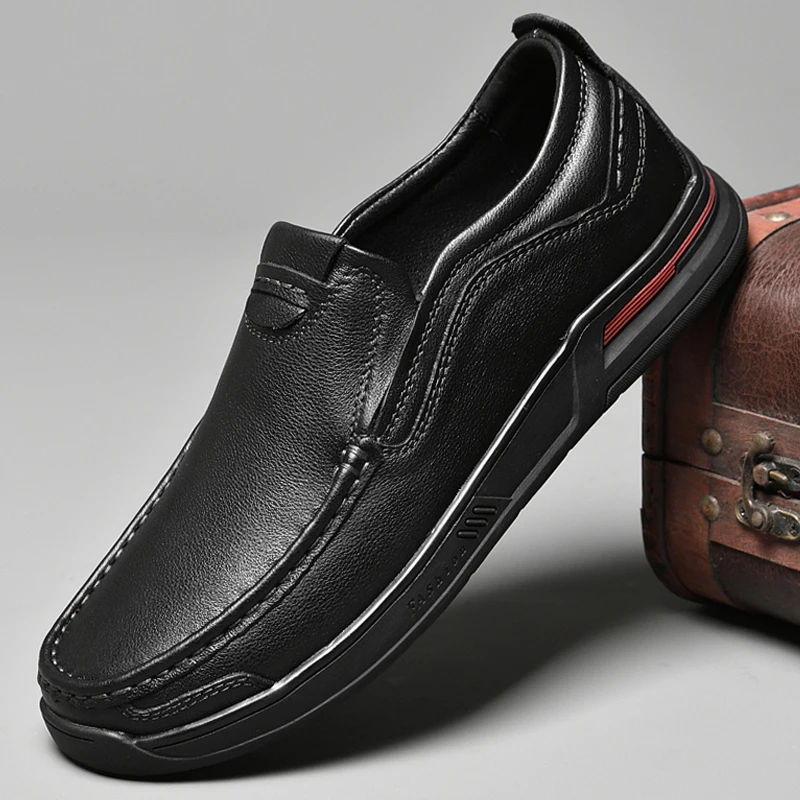

2022 New Men's Casual Shoes Dress Slip On Loafers Male Driving Flats Luxury Designer High Quality Genuine Leather Shoes For Men