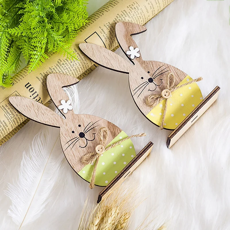 Wooden Easter Egg Shelves For Party Ornament Diy Bunny Letter Stand Rack Rabbit Pattern Decoration Home | Дом и сад
