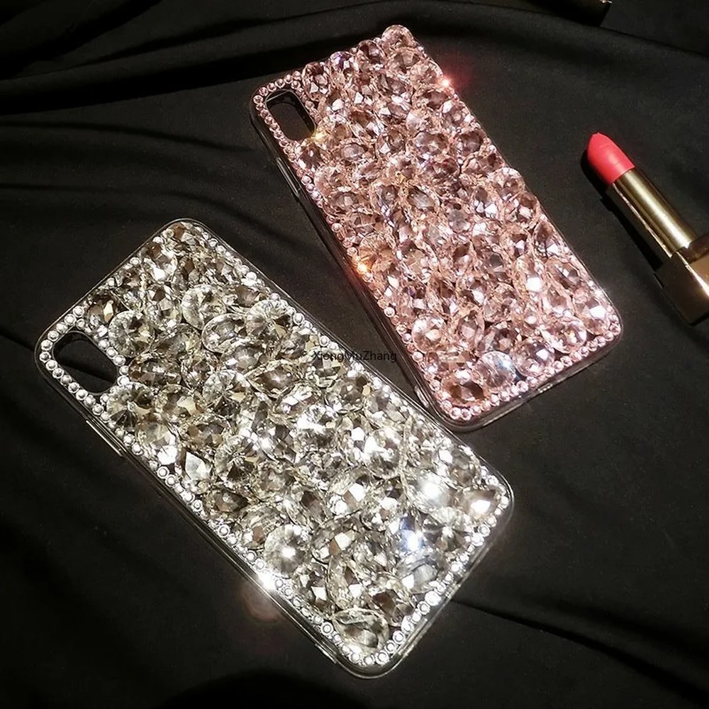 

Fashion Crystal Diamond Cover For Xiaomi Redmi Note 10 10 Pro Note 9 9 Pro 9S Note 8 8 Pro 8T 7 7Pro Bling Rhinestone Pearl Case