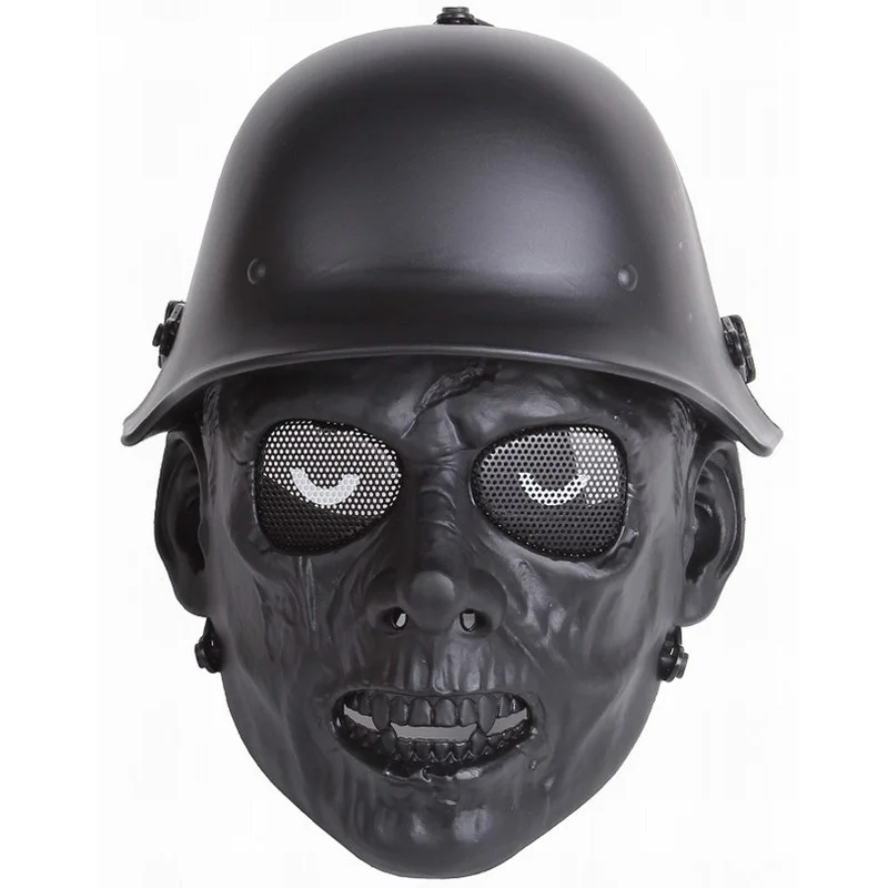 Zombie Soldier Skull Military Army Tactical Full Face Mask Mesh Wargame Airsoft Paintball Cosplay Holloween Masks | Спорт и