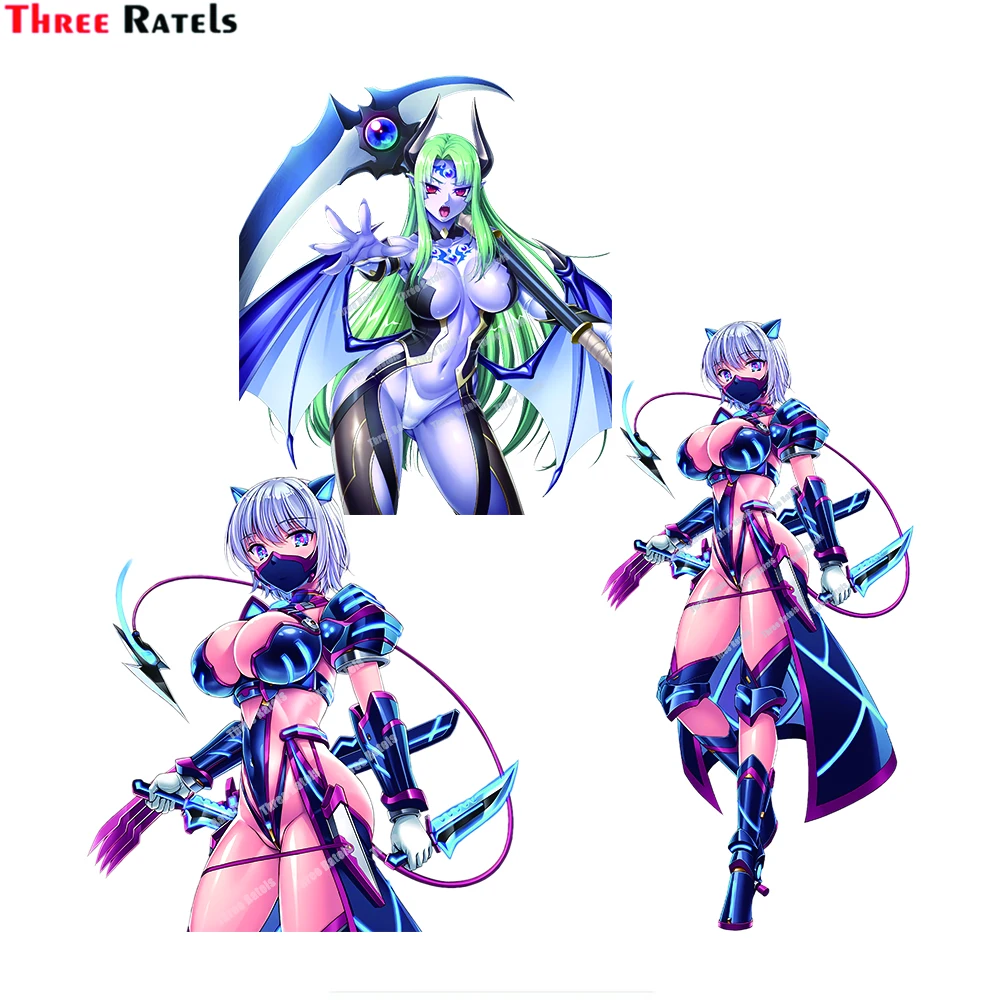 

Виниловые наклейки для автомобилей Three Ratels D275, тайманин, асаги, демон, Мурасаки, автомобильные аксессуары, креативные водонепроницаемые наклейки