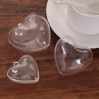 Романтическая форма сердца прозрачные пластиковые шары Подарочная коробка конфет заполняемый мяч вечерние украшения рождественской елки 5 шт