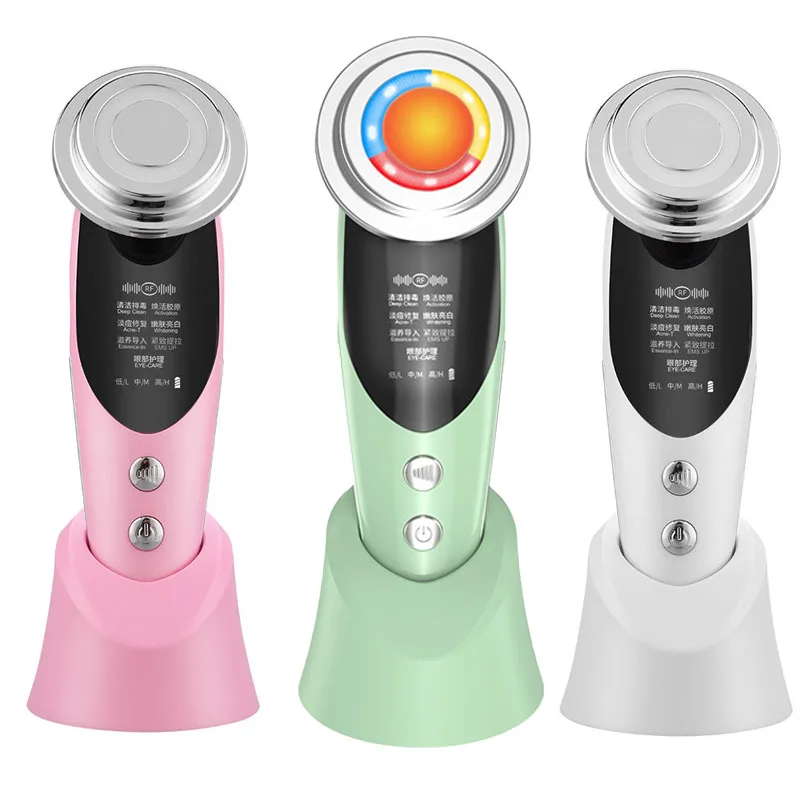 

7 in 1 Sonic Photon light Beauty Device face firming deep Cleansing skin Whitening Eye Facial Massage Skin rejuvenation