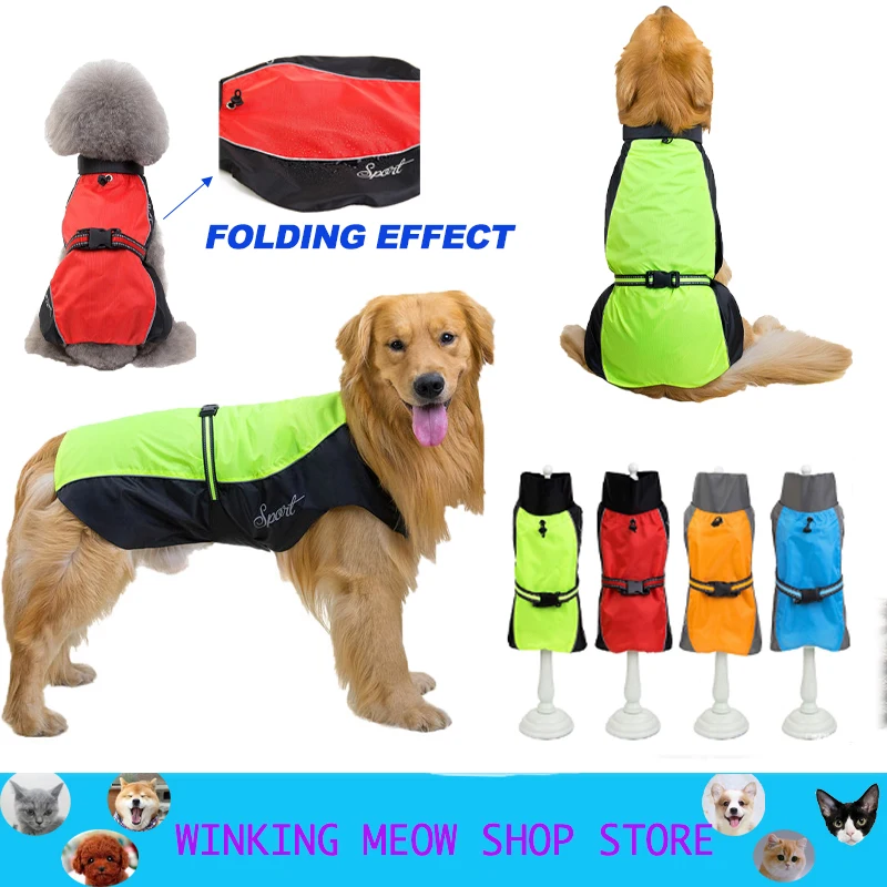 

For New Pet Dog Rain Coat Waterproof Jackets Breathable Assault Raincoat for Big Dogs Cats Apparel Clothes Pet Supplies Extra