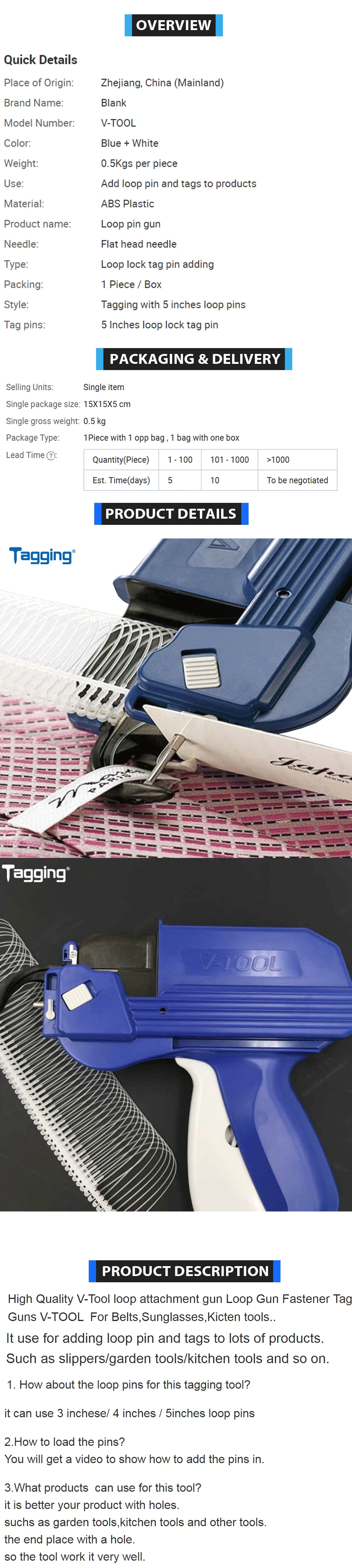 High Quality V Tool Loop Pin Attaching Gun For belts handbags wallets sunglasses sporting Products Clothes