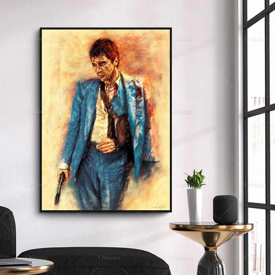 

Modern Art Abstract Poster Tony Montana Modular Pictures Painting Printed on Canvas Home Decor Wall Art Picture for Living Room