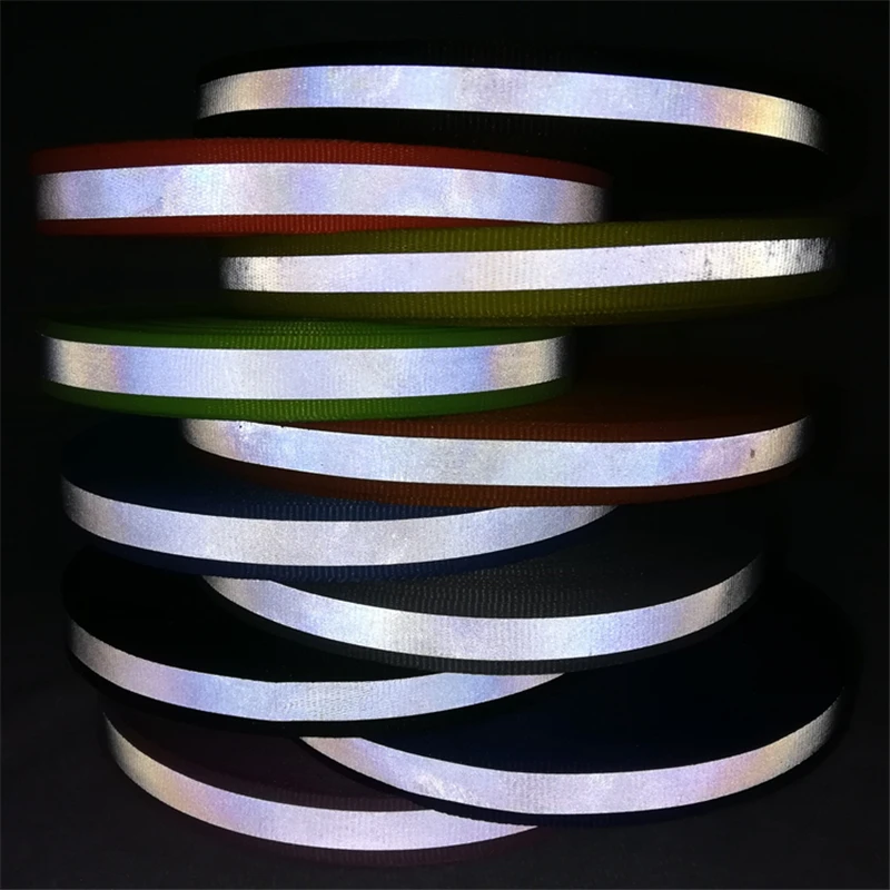 Светоотражающая тесьма 1 метр ткачество окантовка метчики предупреждающая лента