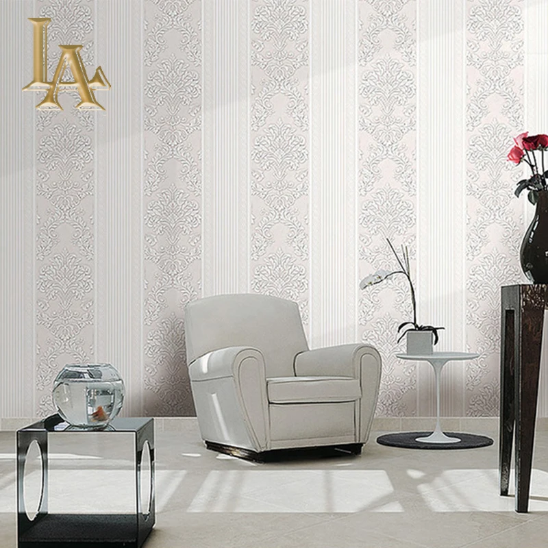 Бежевый Желтый рельефная текстура цветочный рулон обоев с полосатым рисунком