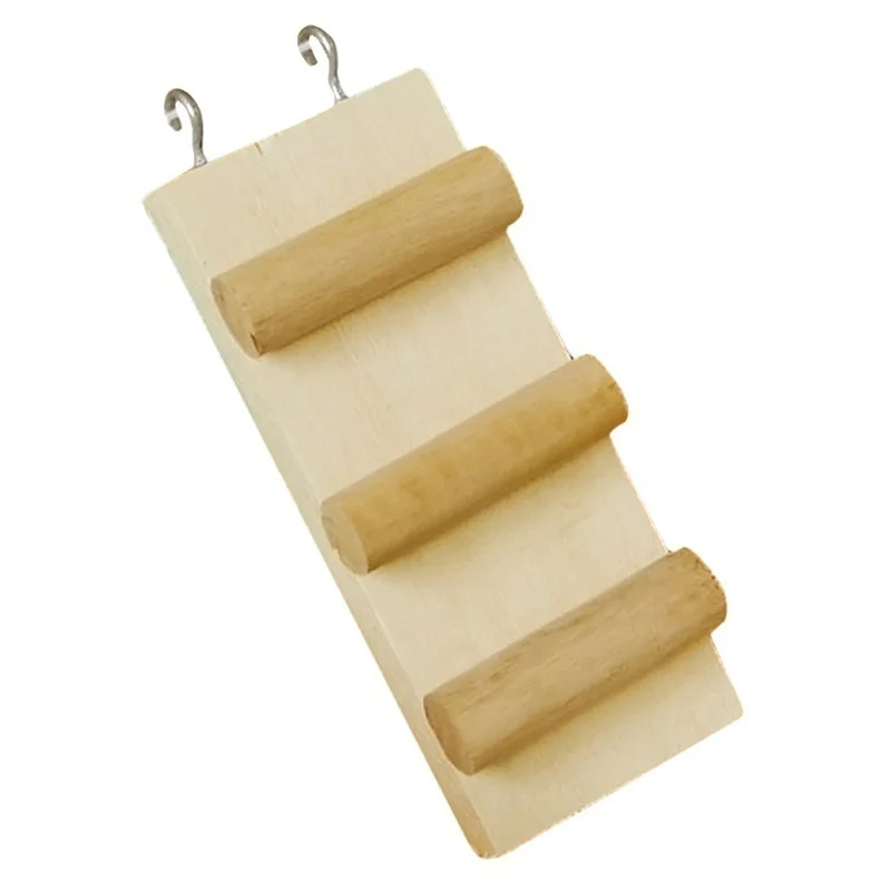 

Bird Mouse Parrot Hamster Stand Platform Playground Wooden Ladder Bridge Shelf Cage Toys 2 Sizes
