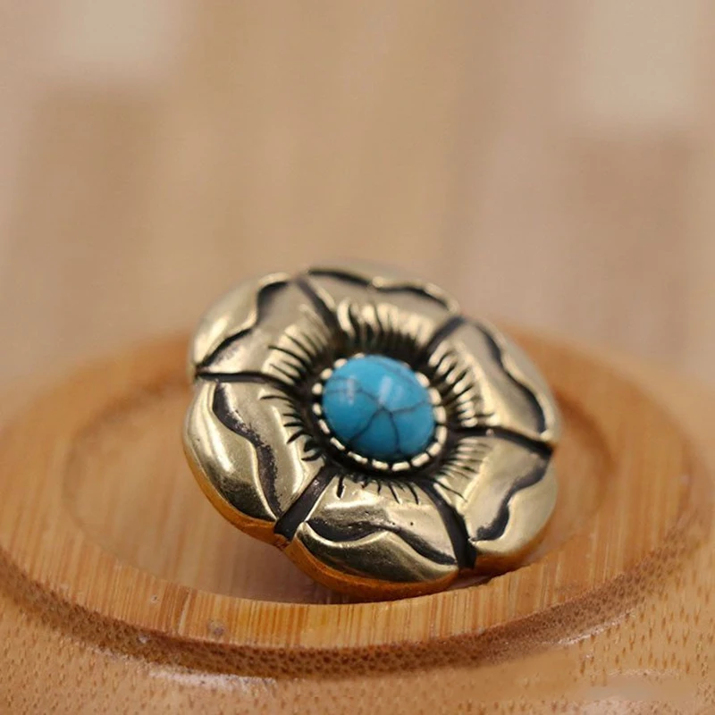 1 X Ретро цветок из латуни Conchos с отверткой классический модный дизайн кожаная сумка кошелек цепочка заклепка для пуговицы шпильки